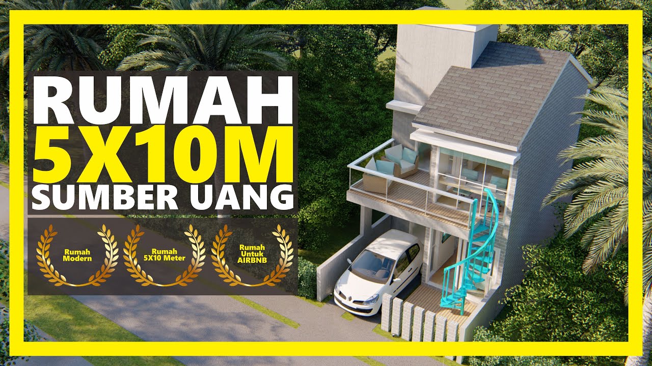 Desain Rumah Kecil Lahan 5x10 Meter 2 Lantai 