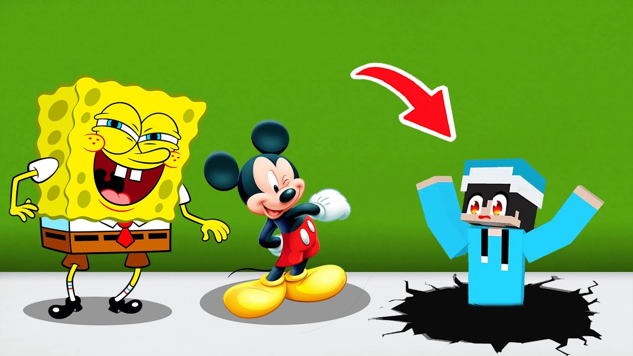 ماين كرافت لكن سبونج بوب وميكي ماوس مقلبوني !!؟ 🔥😱