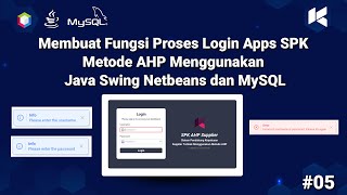 Best Supplier Selection Process (AHP Method) – Part 5 | Creating a Java Swing Netbeans Login Process screenshot 2