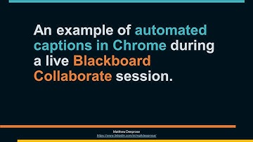 An example of automated captions in Chrome during a live Blackboard Collaborate session