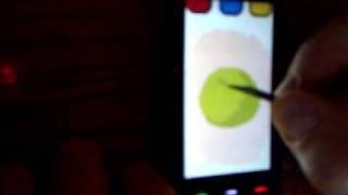 Drawing a green apple using the "Pen and Paper" application on Nokia 5800XM screenshot 5