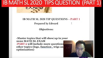 【2020 MATH SL TIPS】Top Questions That Are Most Likely to Show Up in your IB EXAM- Part 1