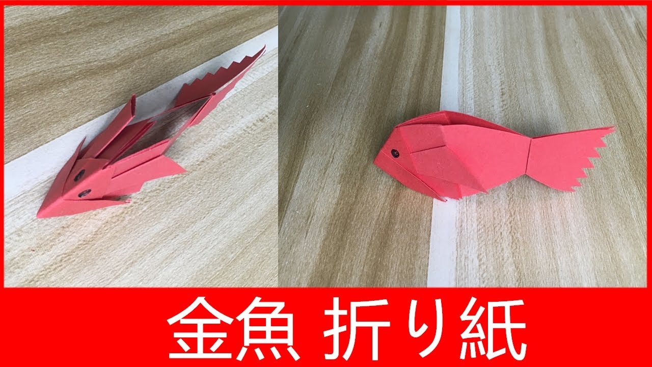 折り紙金魚 立体的な金魚の折り方 簡単で可愛いきんぎょの作り方 子供向けの Diy Youtube