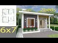 House Plans 6x7m with 2 bedrooms Full Plans