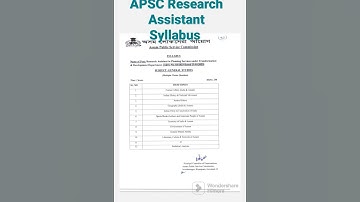 APSC Research Assistant Syllabus