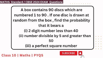 A box contains 90 discs which are numbered 1 to 90 . If one disc is drawn at random from the box ,