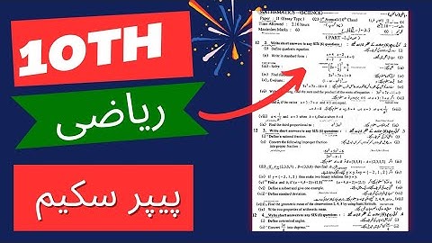 10th Mathematics Scheme 2024 | 10th class Math Paper Scheme 2024 | 10th Maths Pairing scheme 2024