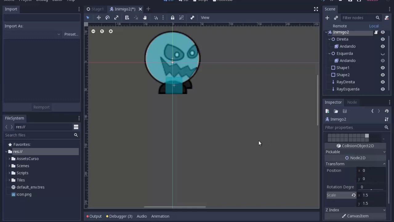 Como Criar Jogos de Plataforma 2d Godot 3 - 15 - inimigos 01 criando o ...