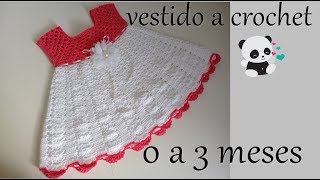 closet Using a computer defense vestido a crochet para bebe -0 a 3 meses - YouTube