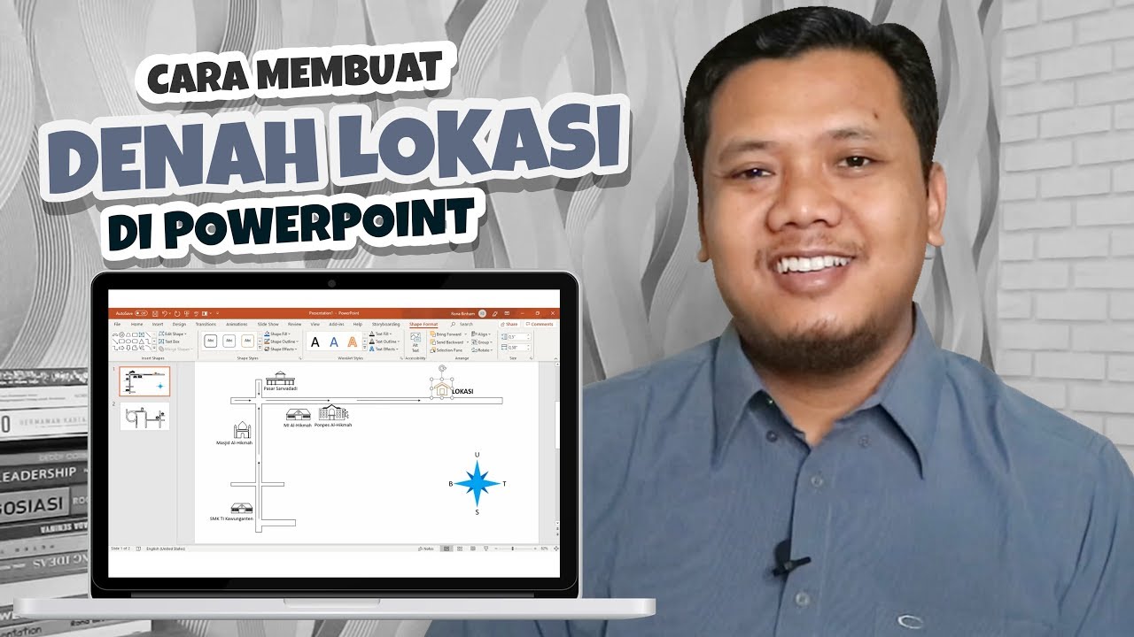 Cara Membuat Denah Lokasi Dengan Mudah di Powerpoint - YouTube - Cara Membuat Denah Lokasi Dengan Google Maps Dan Powerpoint