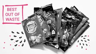 Upcycled Bag From Chips Packets| DIY tutorial with instructions| Best Out Of Plastic Waste