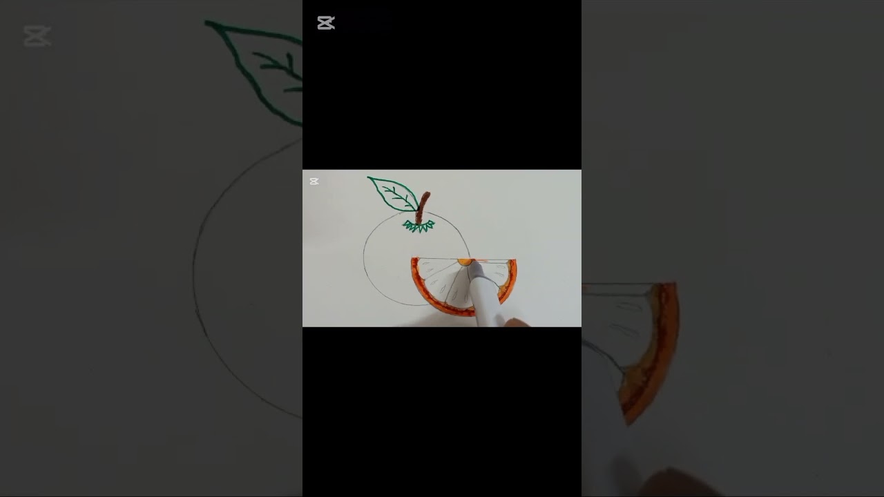 how to draw a orange 🍊