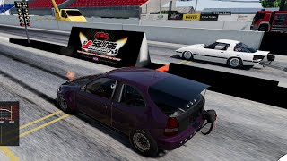 BeamNG Online | Drag Strip Racing - 2022HP Turbo Civic, 2344HP Monte Carlo, All Motor Civics, + screenshot 2