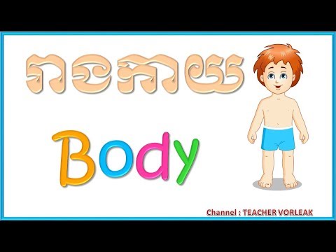 Learn English Khmer Human body​ vocabulary  | រៀនភាសាអង់គ្លេស រាងកាយខាងក្រៅរបស់មនុស្ស​