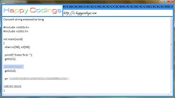 Convert string entered to long c code example