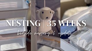 Final Nesting Vlog Preparing for baby | Bedside nursery | 35 week prenatal check up
