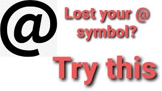 How to get the @ at symbol back on your keyboard Shift 2 quotes 