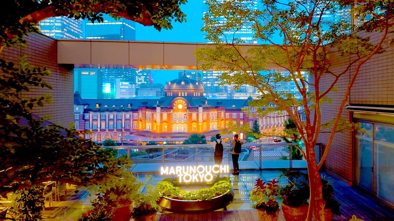 4K60【丸ビル 展望テラス】丸の内ストリートパーク 夏 2025 東京 Japan