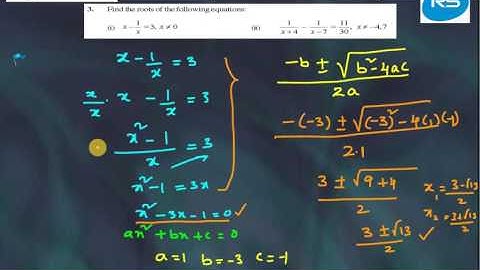 QUADRATIC EQUATIONS TS &AP Q E EX 5 3 Q 3 X MATHS