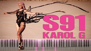 KAROL G - S91 (Piano cover | Tutorial | Karaoke) screenshot 4
