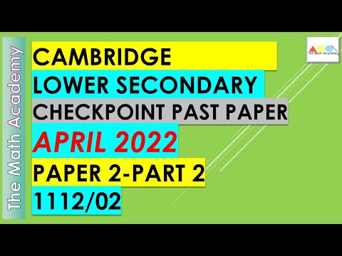 Checkpoint Secondary 1 Maths Paper 2 -PART 2/April 2022