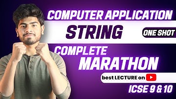 String One Shot  | Computer Application | ICSE 9 & 10 |