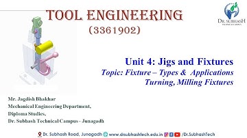 Turning & Milling Fixtures : Tool Engineering : Unit 4