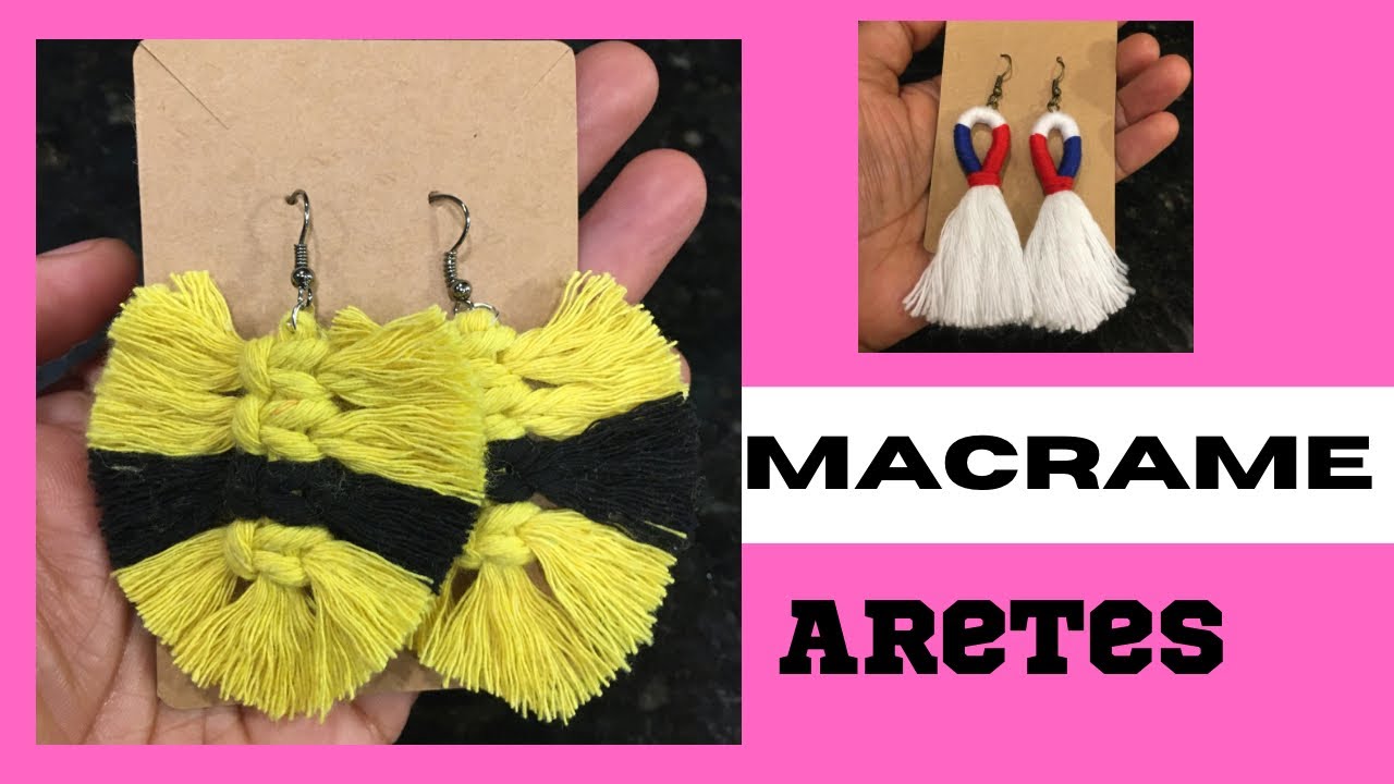 DIY COMO Realizar Aretes En MACRAMÉ 2Colores Fácil De Hacer Idea de