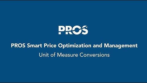 Smart Price Optimization and Management - Unit of Measure Conversions