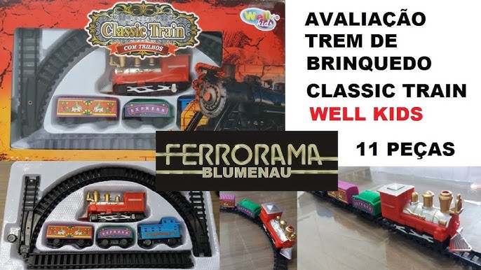 Trem Elétrico Express Locomotiva Ferrorama Auto Pista Trilho - DengoToys -  Brinquedos e Muito Mais!