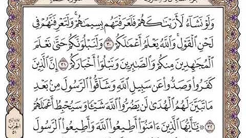 سورة محمد من ٣١ - ٣٤