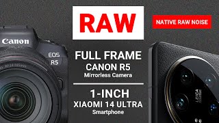 8K RAW CANON R5 vs 4K RAW Xiaomi 14 Ultra | #NativeRAWNoise |  Captured with MotionCam Pro