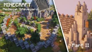 How to build a medieval graveyard | Minecraft | Step-by-step tutorial | Part 2