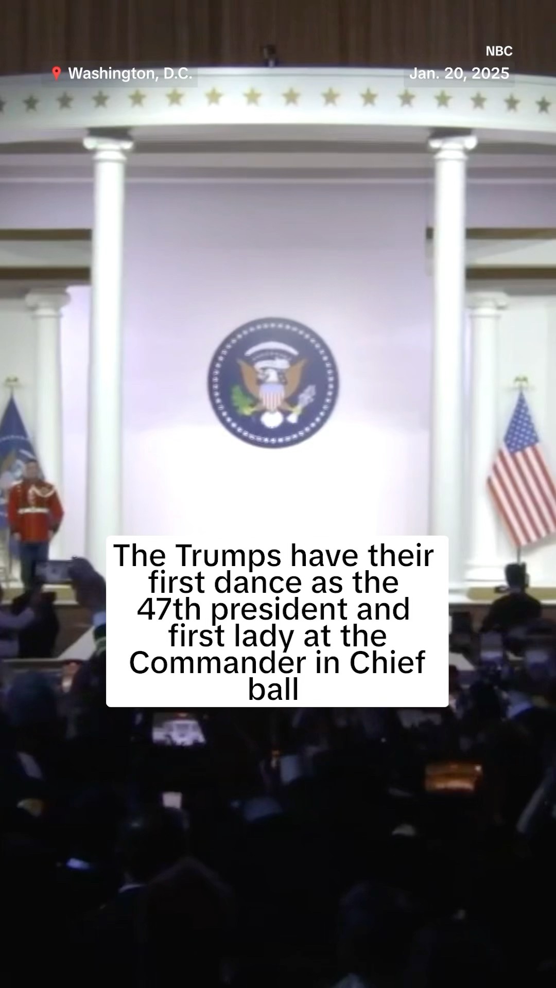The Trumps share first dance of the evening at the Commander in Chief Ball