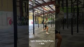 Split Stance Pallof Press + Rotation.