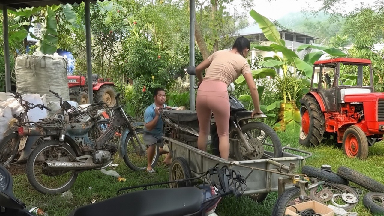 Determined Mechanic Girl Transforms a Rusted Junkyard Motorbike into a Reliable Ride