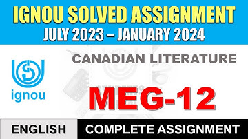 MEG 12 Solved Assignment 2023-24 || meg-12 solved assignment In English || July 2023 to Jan 2024