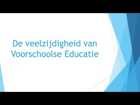 Video: Voorschoolse Educatie Van Kinderen