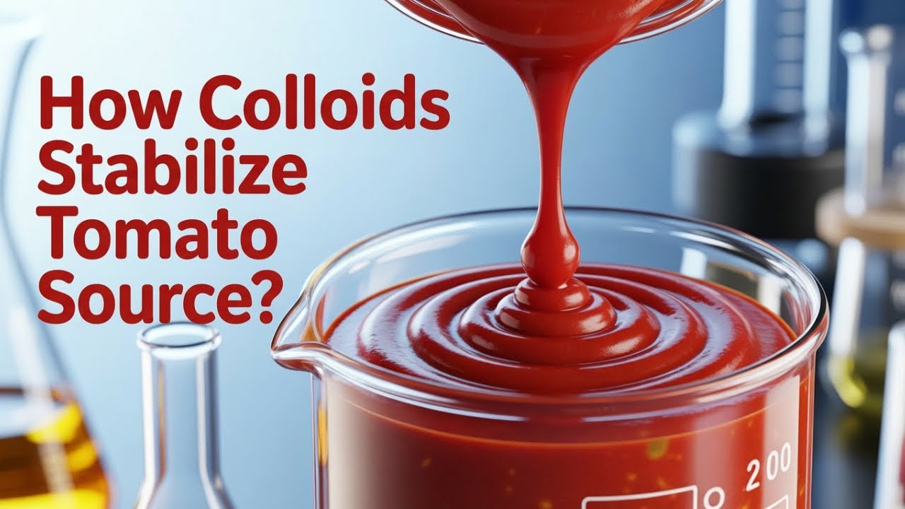 How Colloidal Particles Stabilize Tomato Sauce?