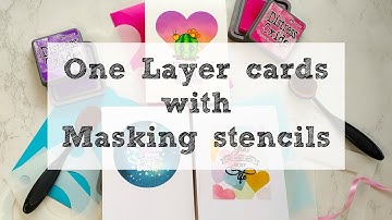 3 Valentines one layer cards using CrafTangles masking Stencils