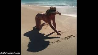 Shania Twain at the beach