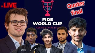 Indian Star Gukesh D Vs Magnusb Carlsen | Fide world cup Round 1 QF  live with chess point