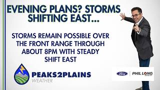 Evening plans? Storms hanging around the cities through the early evening, then shifting east...
