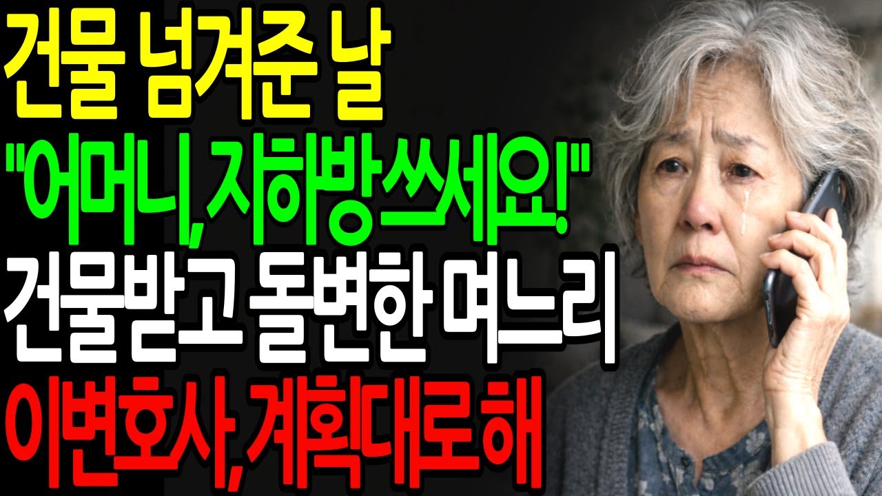건물을 넘긴 날, 며느리가 나를 지하 식모방으로 보냈습니다
