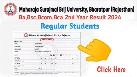Msbu Ba 2nd Year Result 2024 | BrijUniversity Ba,Bsc,Bcom 2nd Year Result  2024 | Msbu Result 2024