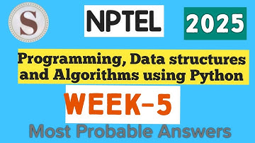 Programming, Data Structures and Algorithms using Python || NPTEL week 5 answers 2025 || #nptel