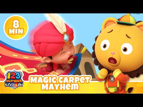 DOWN, MAGIC CARPET! | 123 Number Squad! | Full Episode | Cartoons for Kids