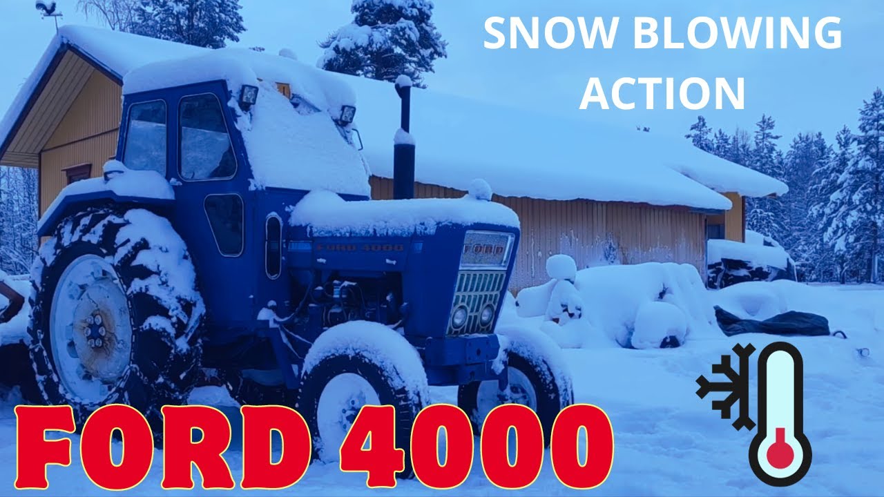 FORD 4000 snow blowing in the Lapland wilderness