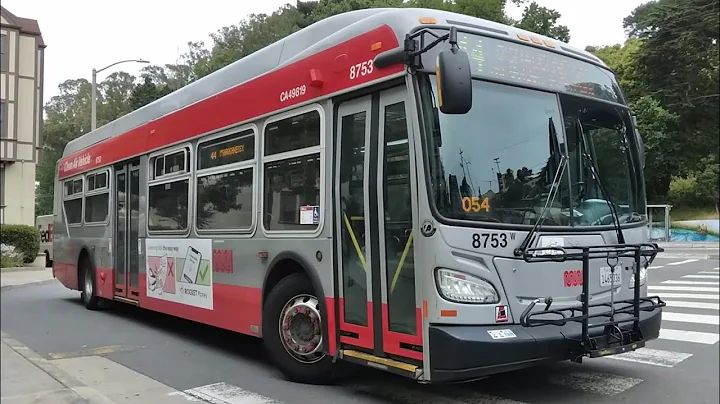 SF Muni 2017 New Flyer XDE40 #8753 on Route 44 O'Shaughnessy