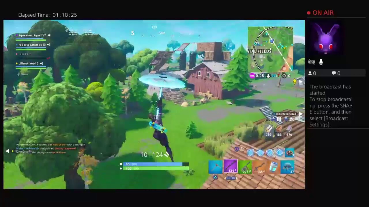 Playing fortnite (I havent played for a long time ;) - YouTube